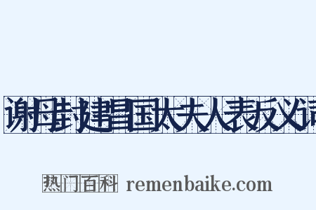 谢母封建昌国太夫人表反义词是什么意思的图片